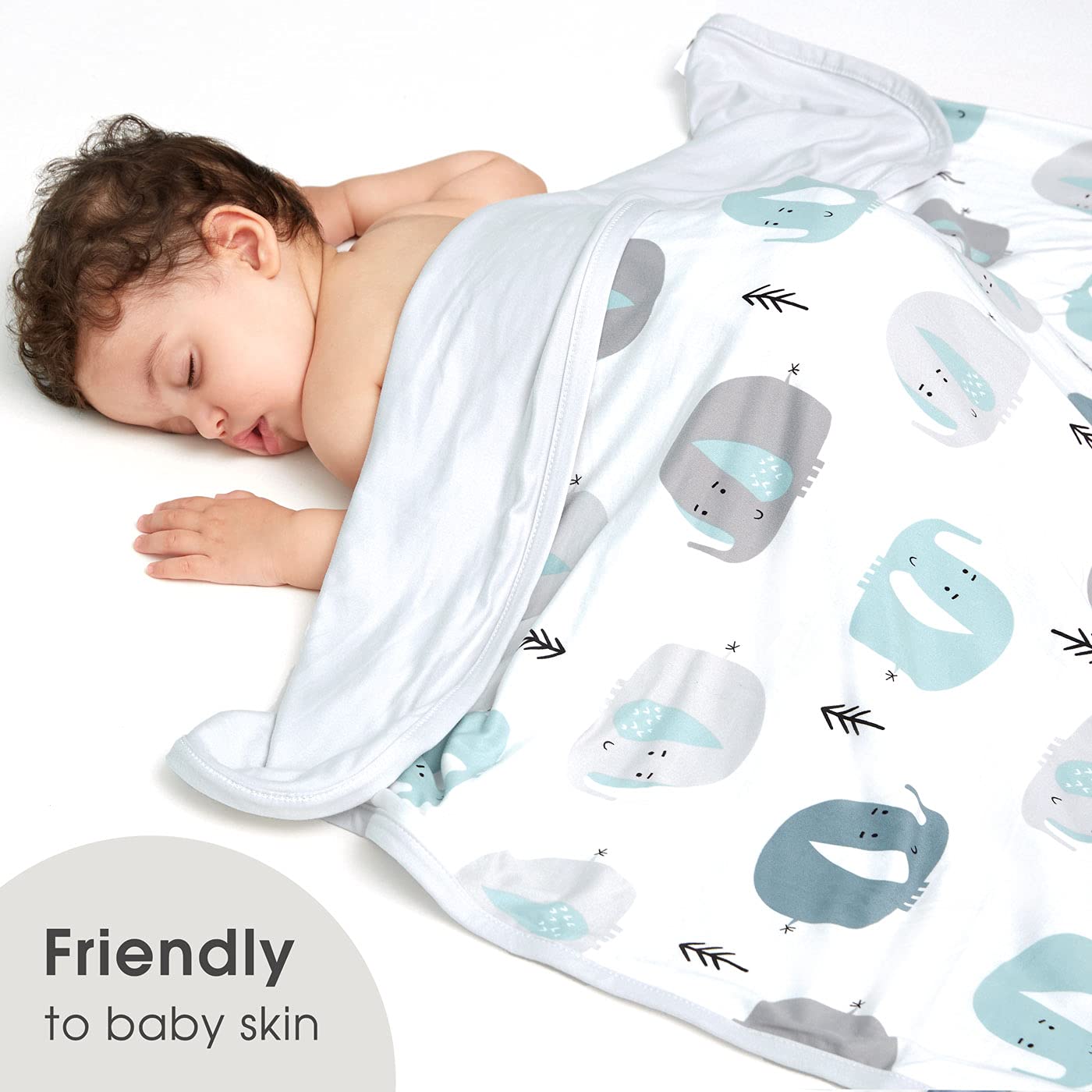 GRSSDER Super Soft Baby Swaddle Blanket with Elephant Print