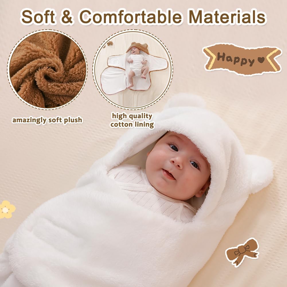 Soft Plush Winter Swaddle Blanket for 0-3 Months 1