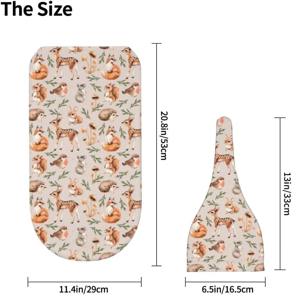 Qiankang Cartoon Animals Swaddling Blanket Beanie Set