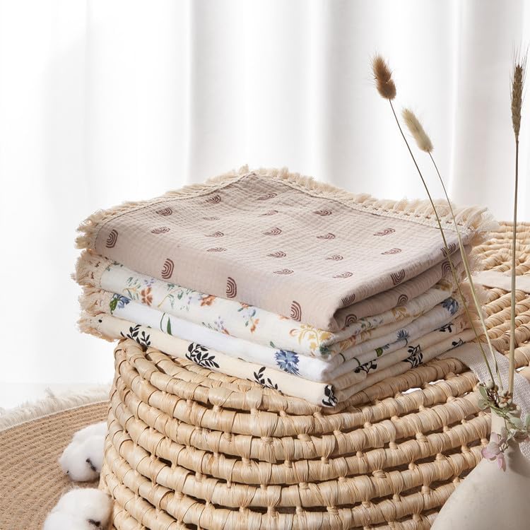 Insular Cotton Muslin Baby Blanket with Tassel 47 x 40