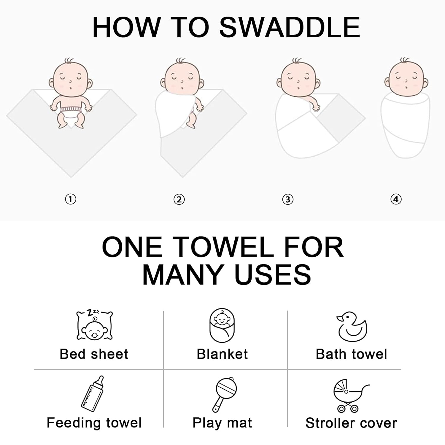 DRESHOW BQUBO Newborn Swaddle Blanket Set 1