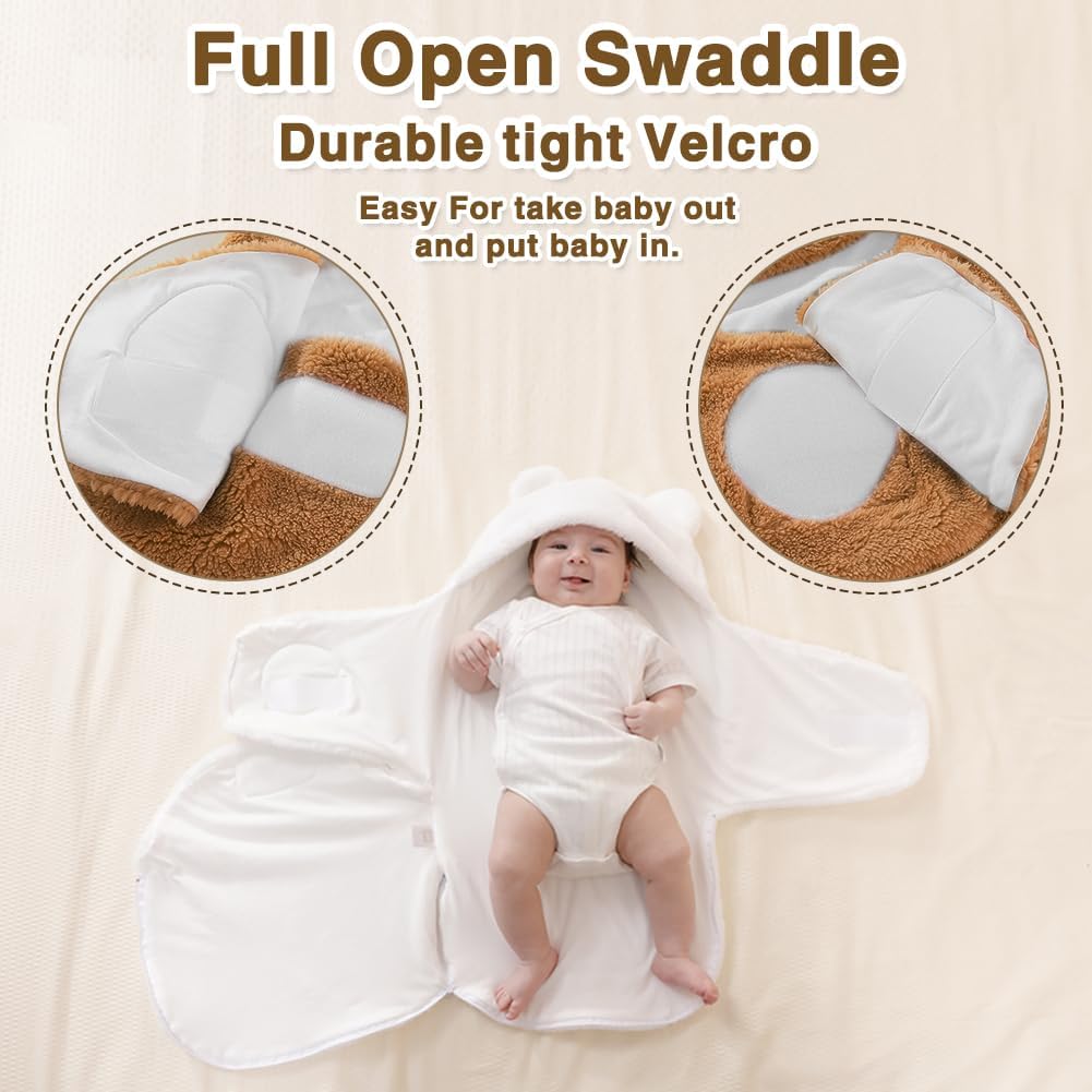Soft Plush Winter Swaddle Blanket for 0-3 Months 1