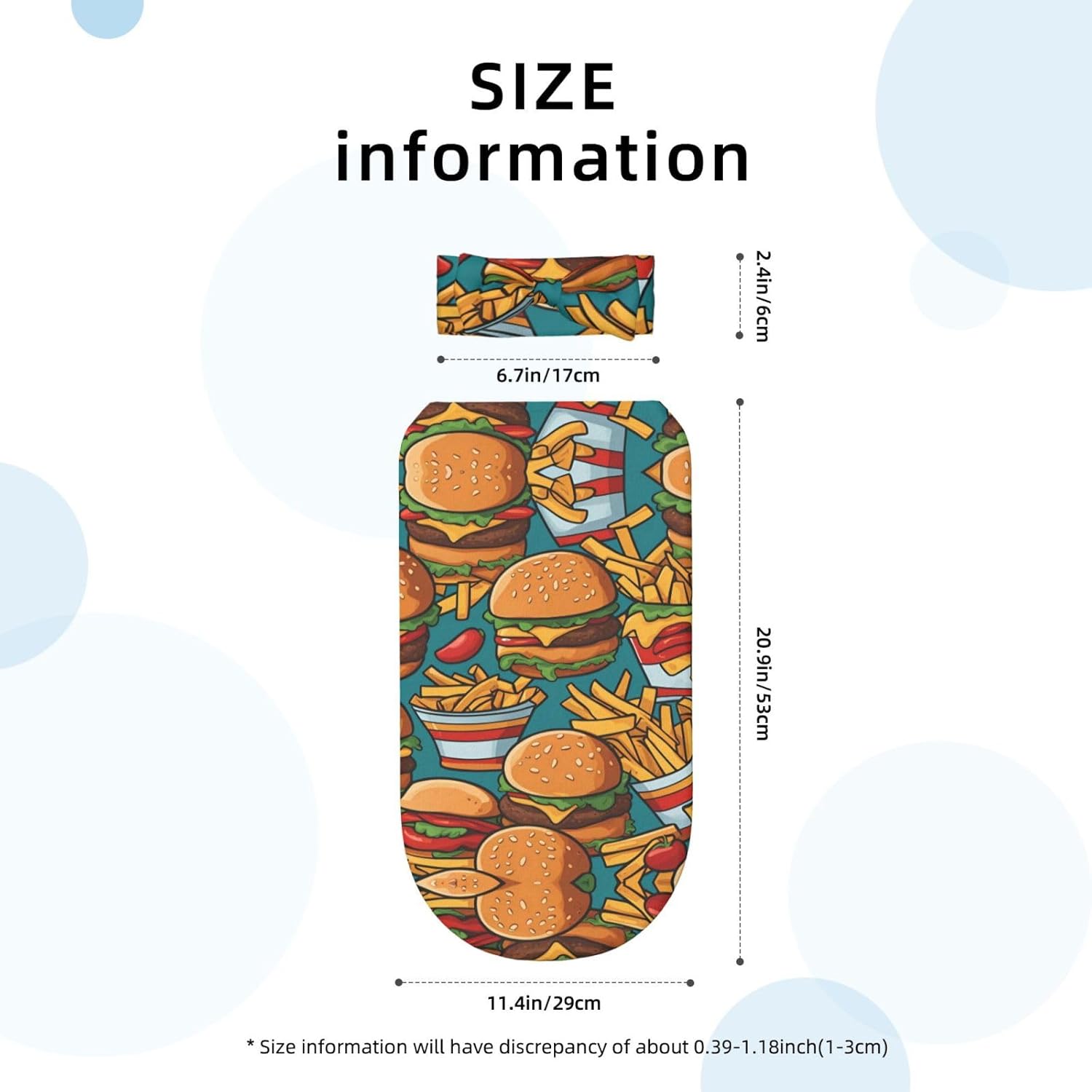 Cute Burger Fries Baby Swaddle Set for Newborn