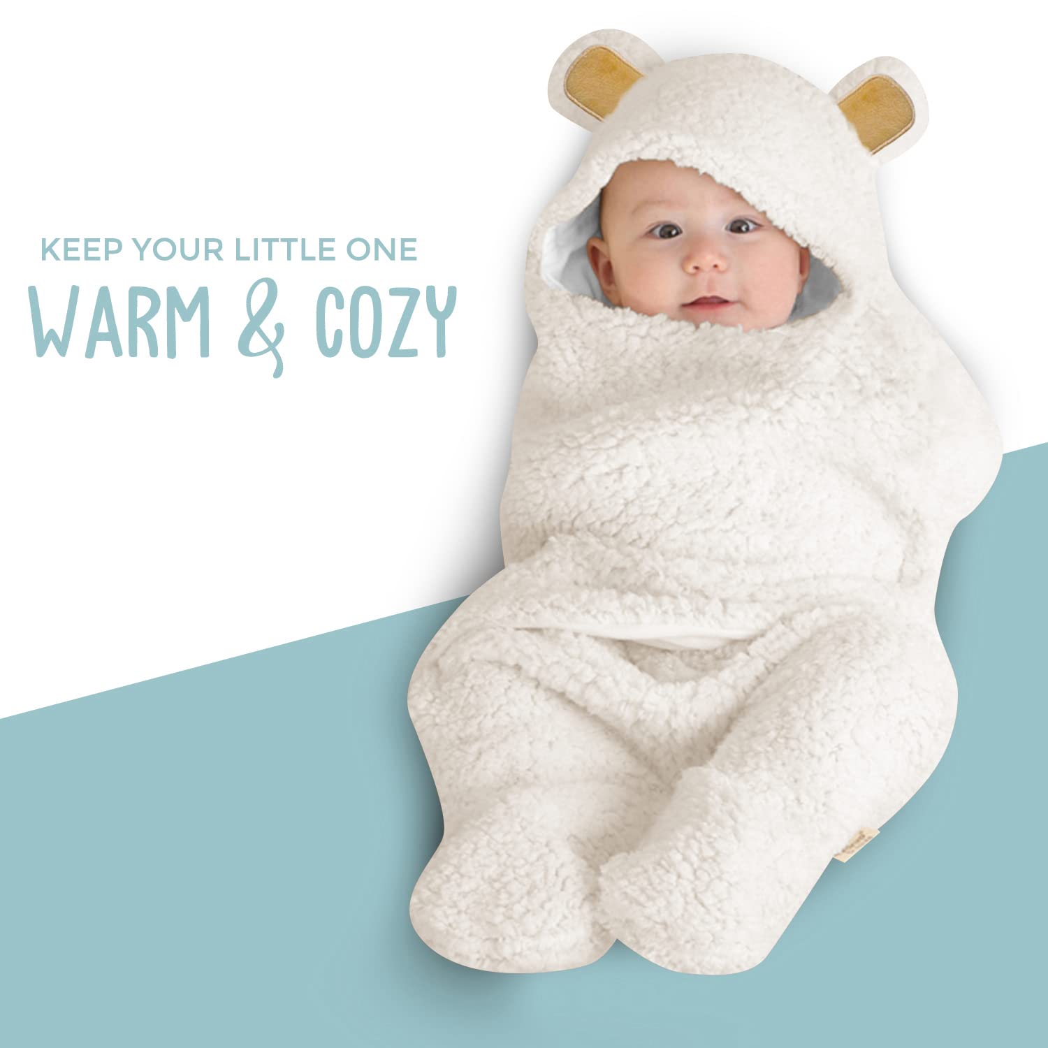 BlueMello Ultra-Soft Baby Bear Swaddle Blanket