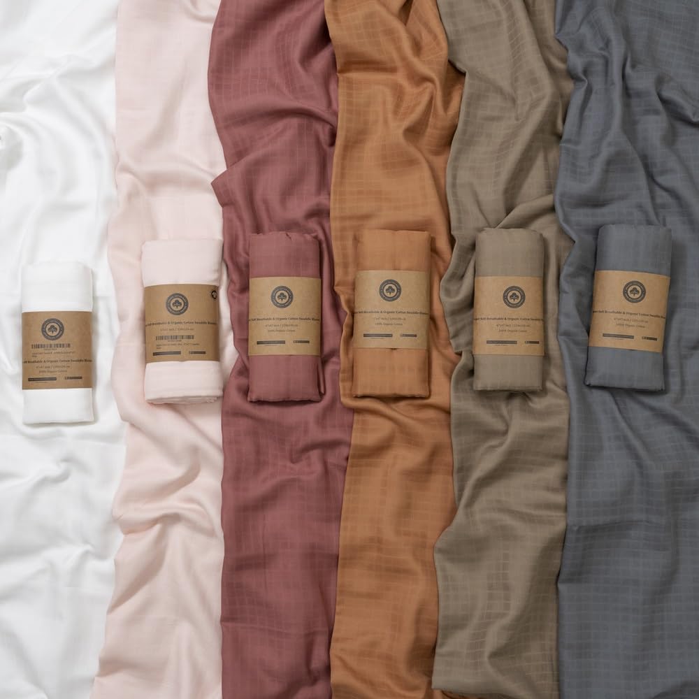 Organic Cotton Beige Swaddle Blanket - 47x47