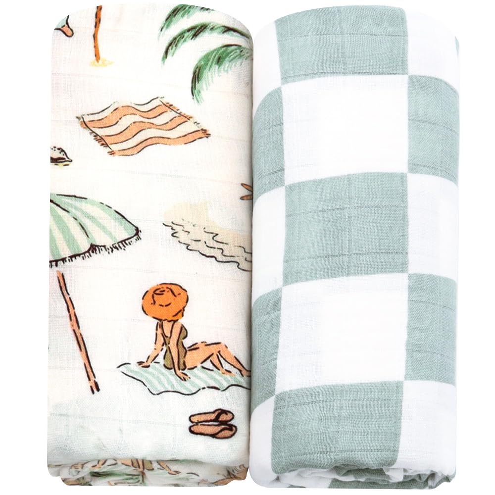 LifeTree Muslin Swaddle Blankets for Boys Girls