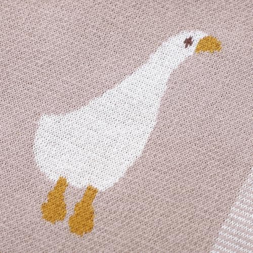 Mimixiong Soft Cotton Baby Blanket with Cute Goose