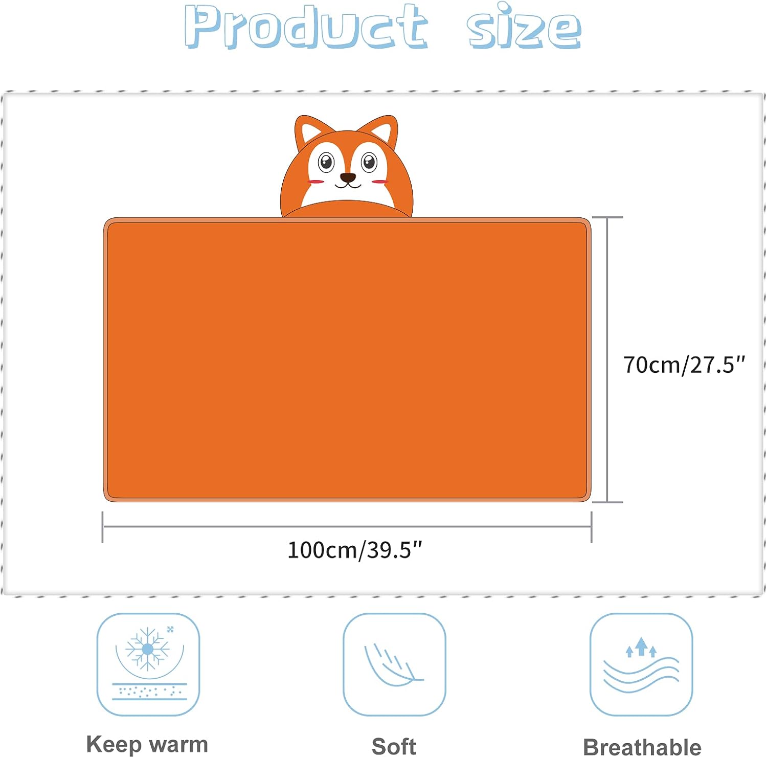 MICHLEY Baby Hooded Swaddling Blanket with Fox Design