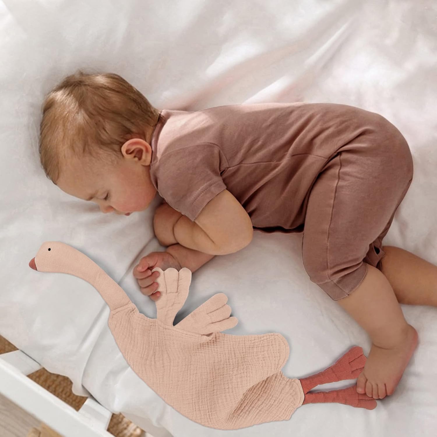Lulu Moon Goose Security Blanket - Soft Muslin Lovey for Baby