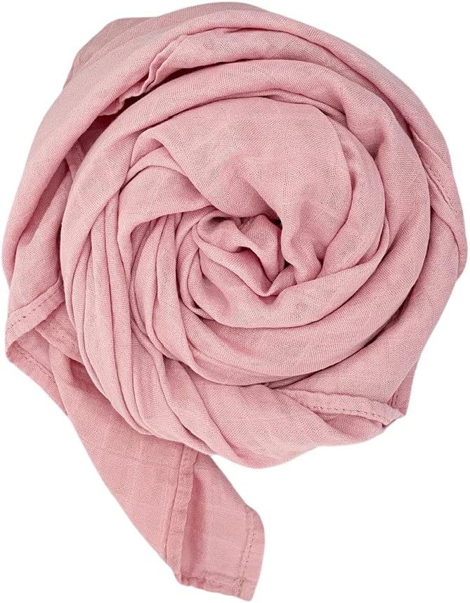 Premium Swaddle Blanket - Bamboo Viscose Organic Cotton 47 Inches Dusty Rose