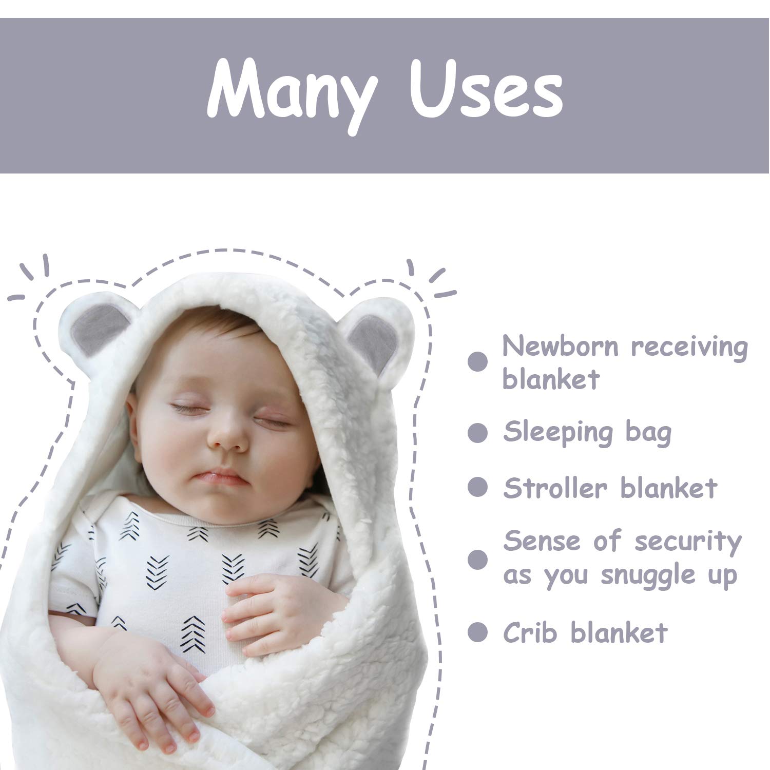 Jam Naturals Organic Newborn Swaddle Wrap Grey 0-3m