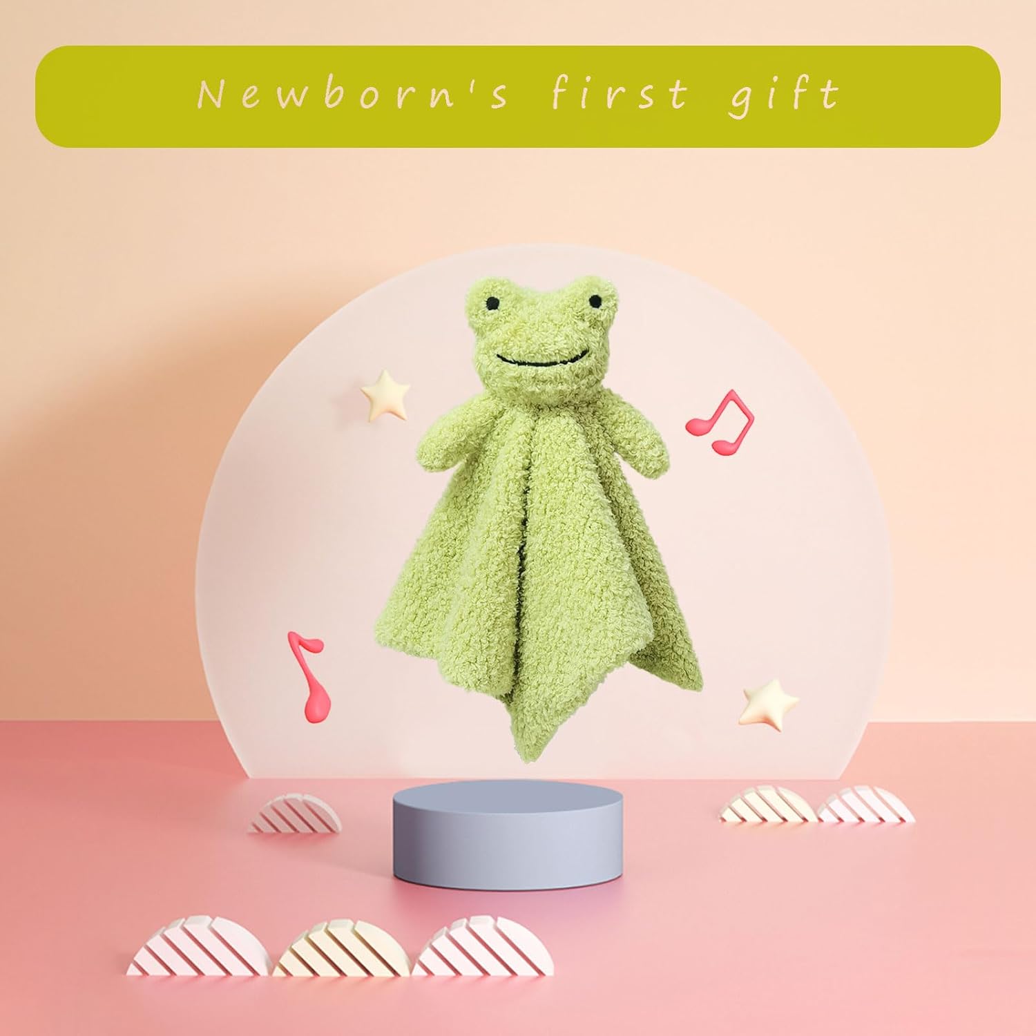 Doindute Baby Green Frog Security Blanket 14 Inches Plush Stuffed Animal