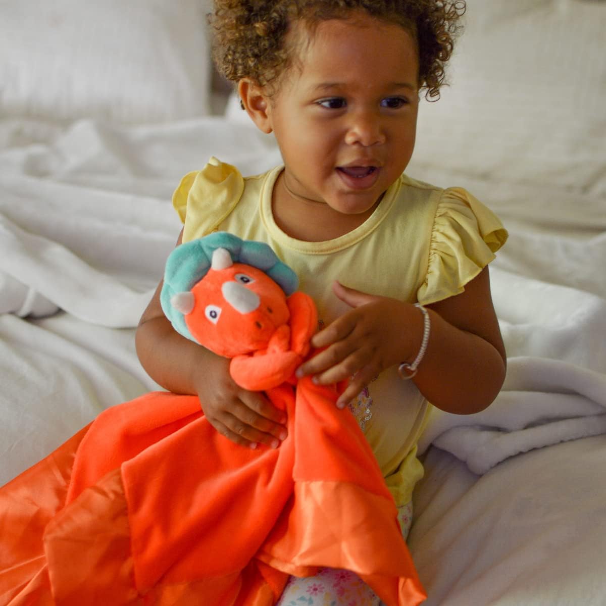 Yikes Twins Dinosaur Lovey Blanket 20x20 1