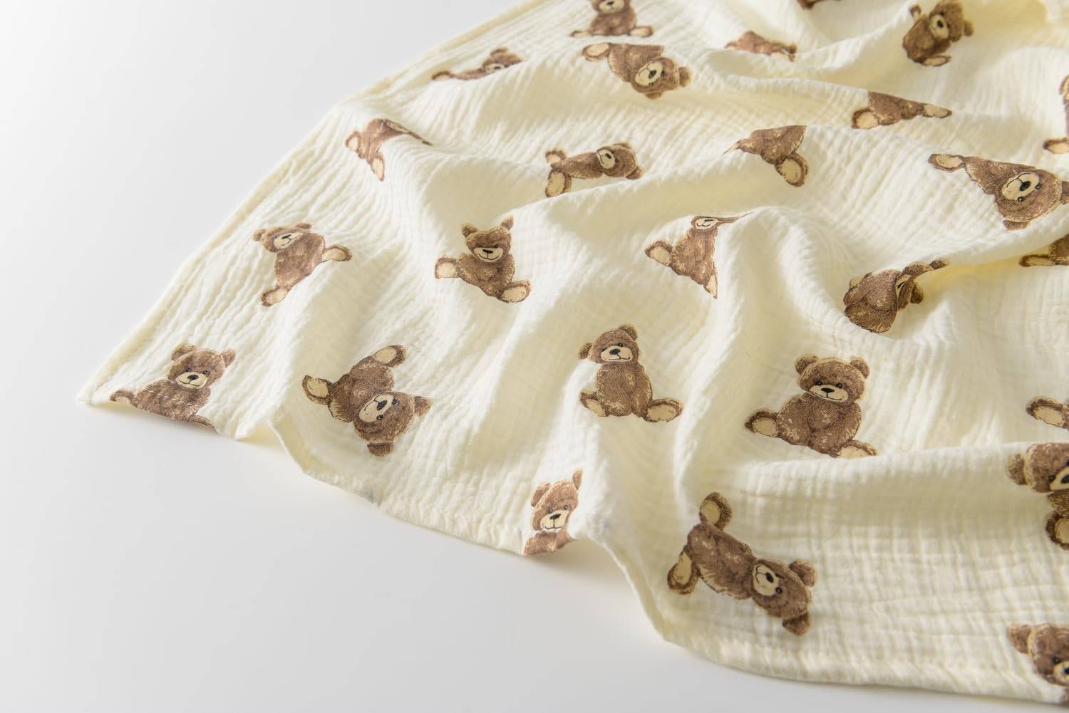 Little Jump 2-Pack Muslin Swaddle Blankets - Boho Teddy Bear Design