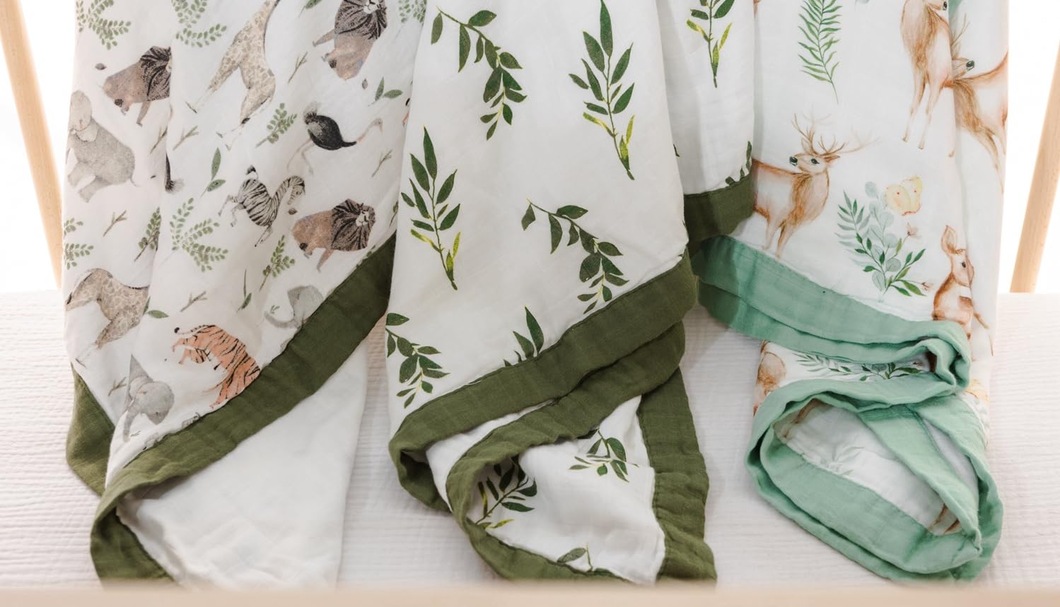 Little Jump Muslin Blanket - 47 x 47 Jungle Print Twin Blanket