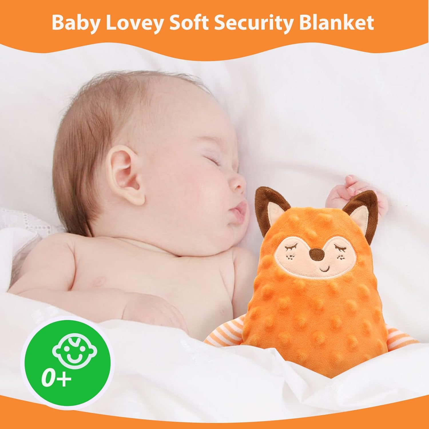 Baby Security Blanket with Teething Toy and Snuggle Animal