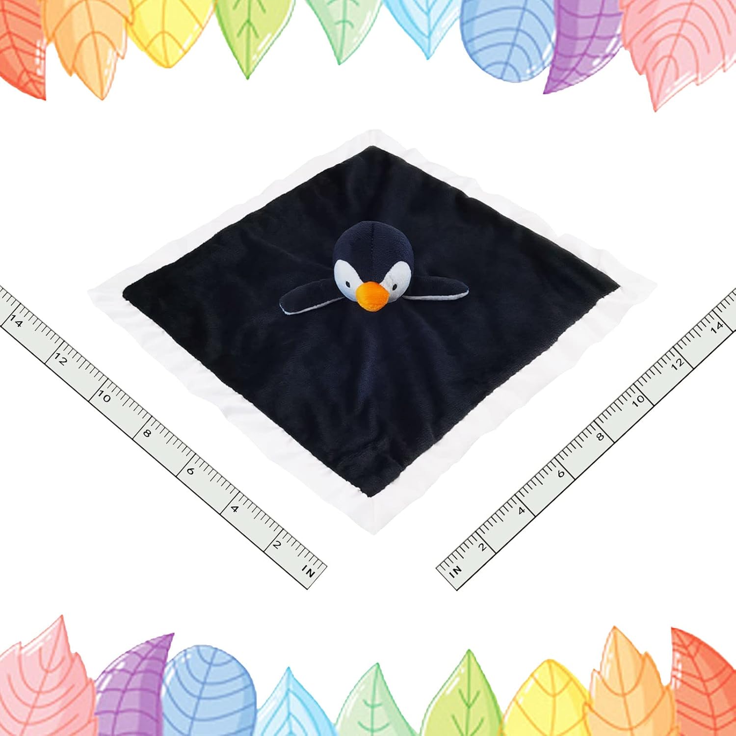 Baby Penguin Security Blanket - 13 Inches Plush Lovey Snuggle Blanket