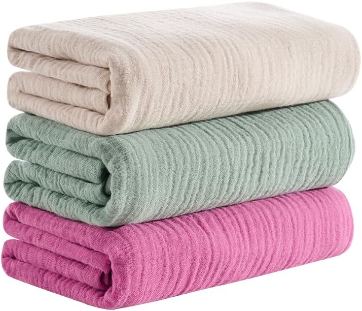 CottCare Baby Muslin Swaddle Blanket 4-Pack Rose Pink