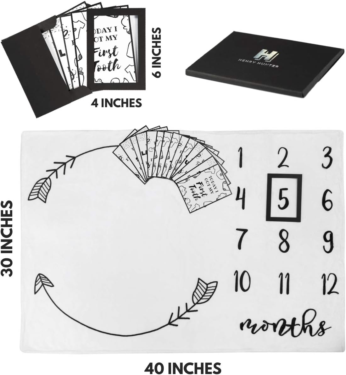 HH Henry Hunter Baby Milestone Blanket with Frame Memory Cards