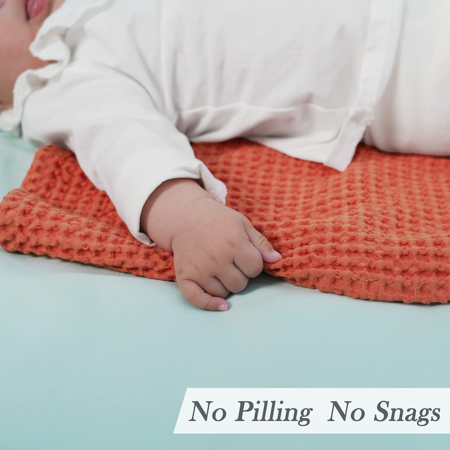 PHF 100 Cotton Baby Waffle Blanket - 30x40 Bright Orange