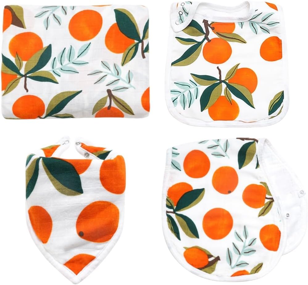 ZandH Global 4pc Clementine Muslin Swaddle Set