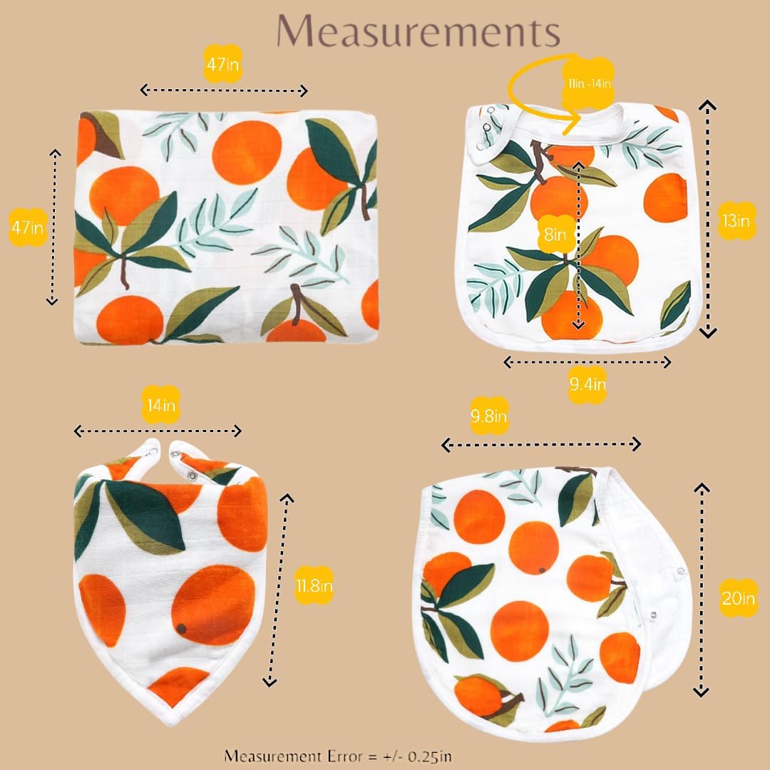 ZandH Global 4pc Clementine Muslin Swaddle Set
