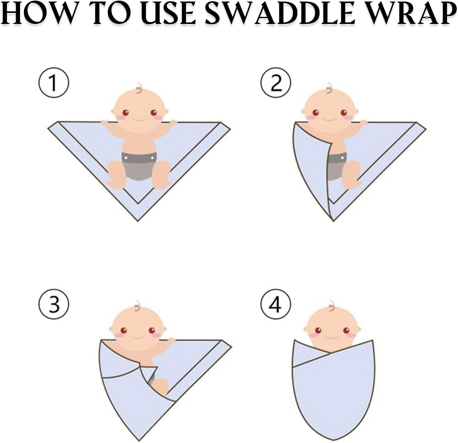 OMUKY Newborn Swaddle Blanket Set with Beanie and Headband