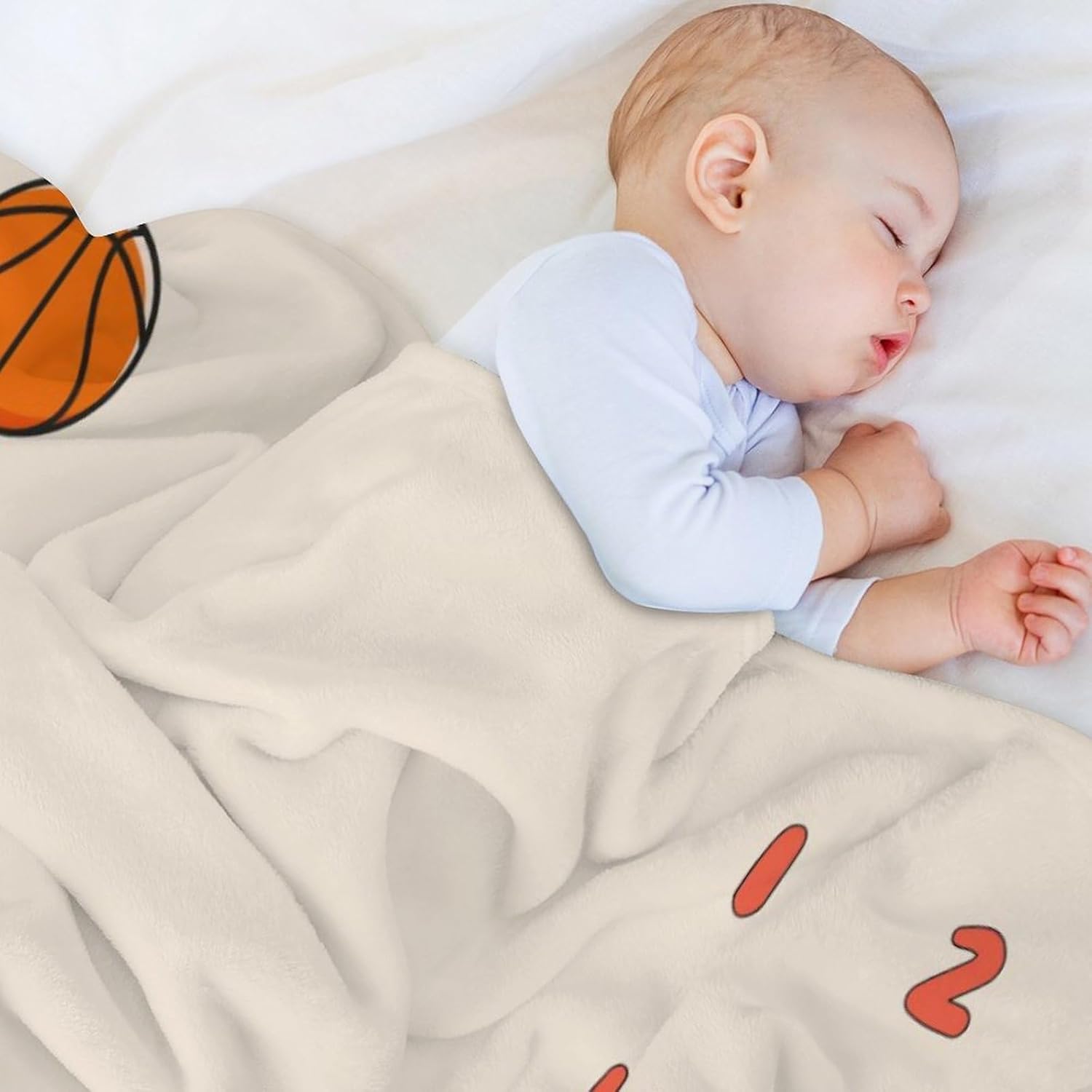 Basketball Baby Monthly Blanket for Boys