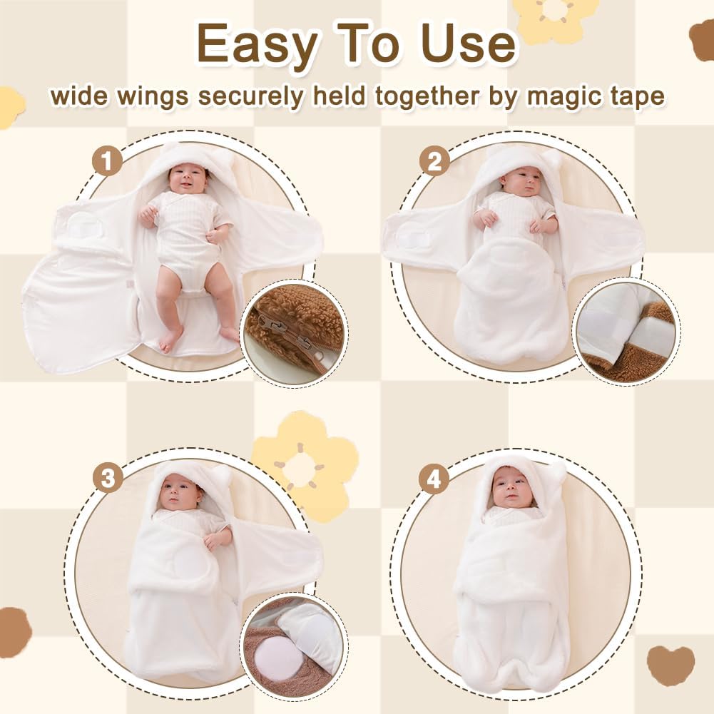 Soft Plush Winter Swaddle Blanket for 0-3 Months 1