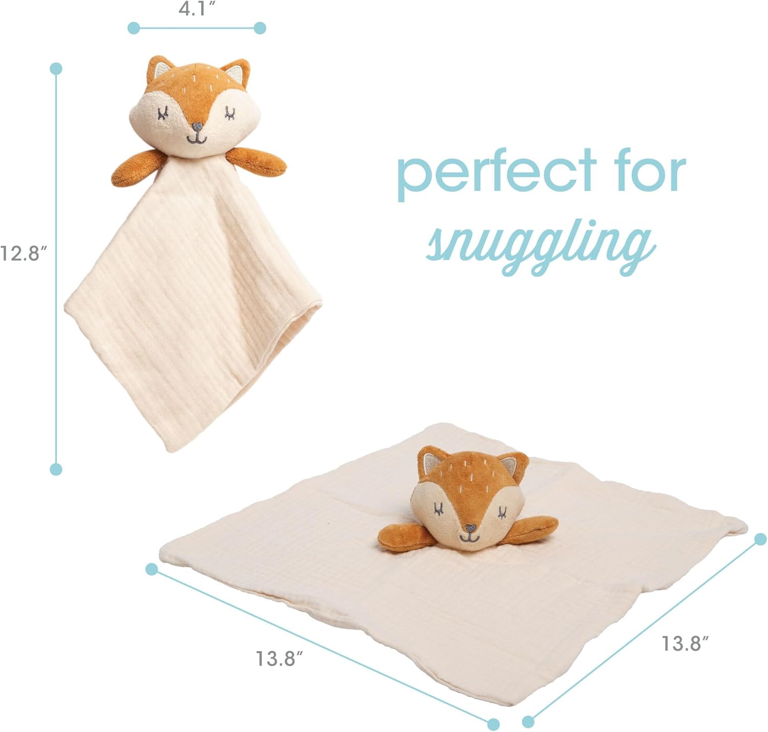 Pearhead Fox Security Blanket Soft Baby Lovey for Newborn and Toddlers
