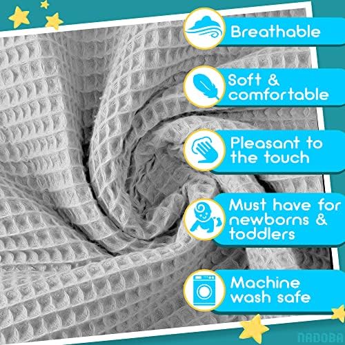 NADOBA Thermal Waffle Baby Blanket 36 x 50 with Satin Trim