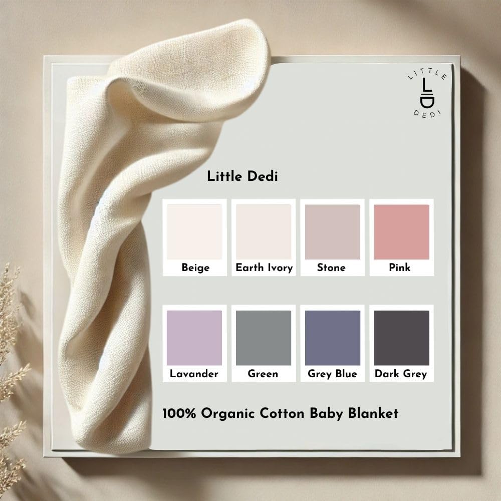 100 Organic Cotton Baby Blanket - Soft Neutral 30x40