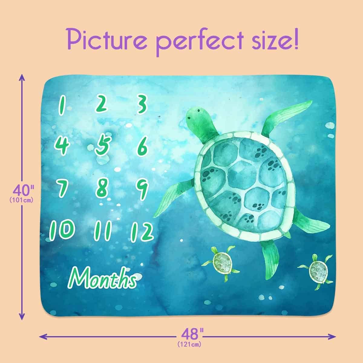 PHMOJEN Baby Milestone Blanket with 4 Frames and Headband