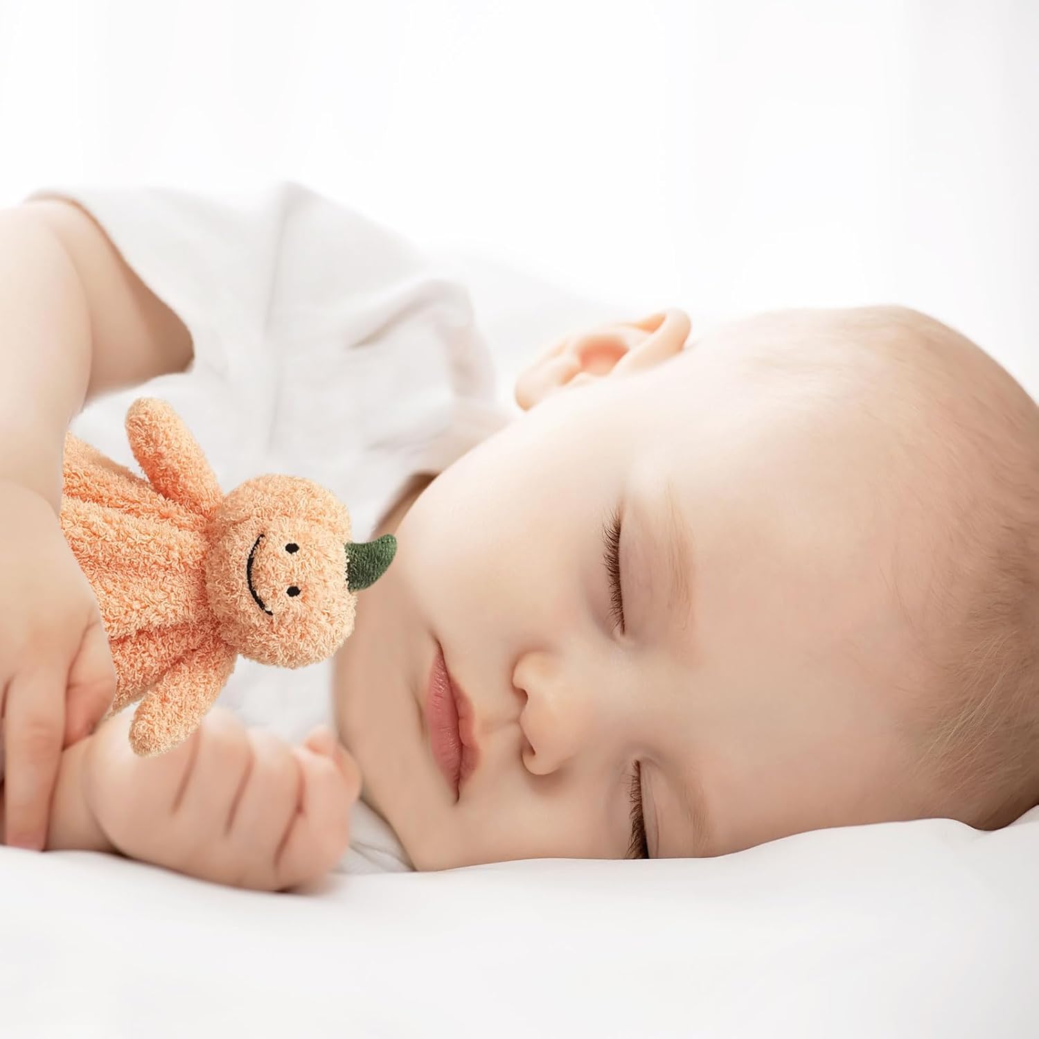 Doindute Baby Orange Pumpkin Security Blanket Plush Lovey for Newborns