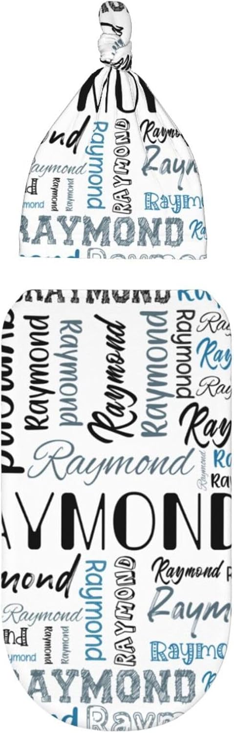 Personalized Name Swaddle Set - Baby Blanket Hat