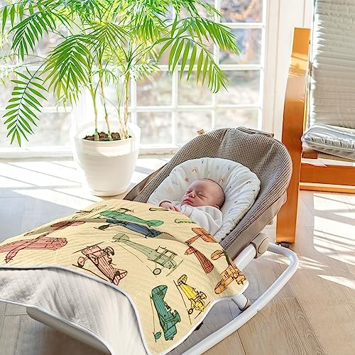 Pigsaly Vintage Airplane Baby Blanket 30x40in