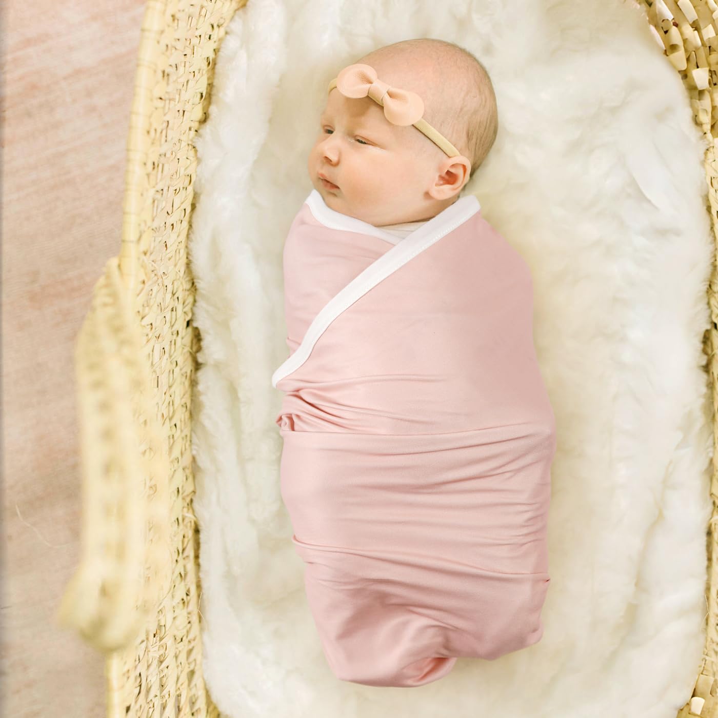 GRSSDER Baby Swaddle Blanket 2 Pack - Pink Rose Blush Flora