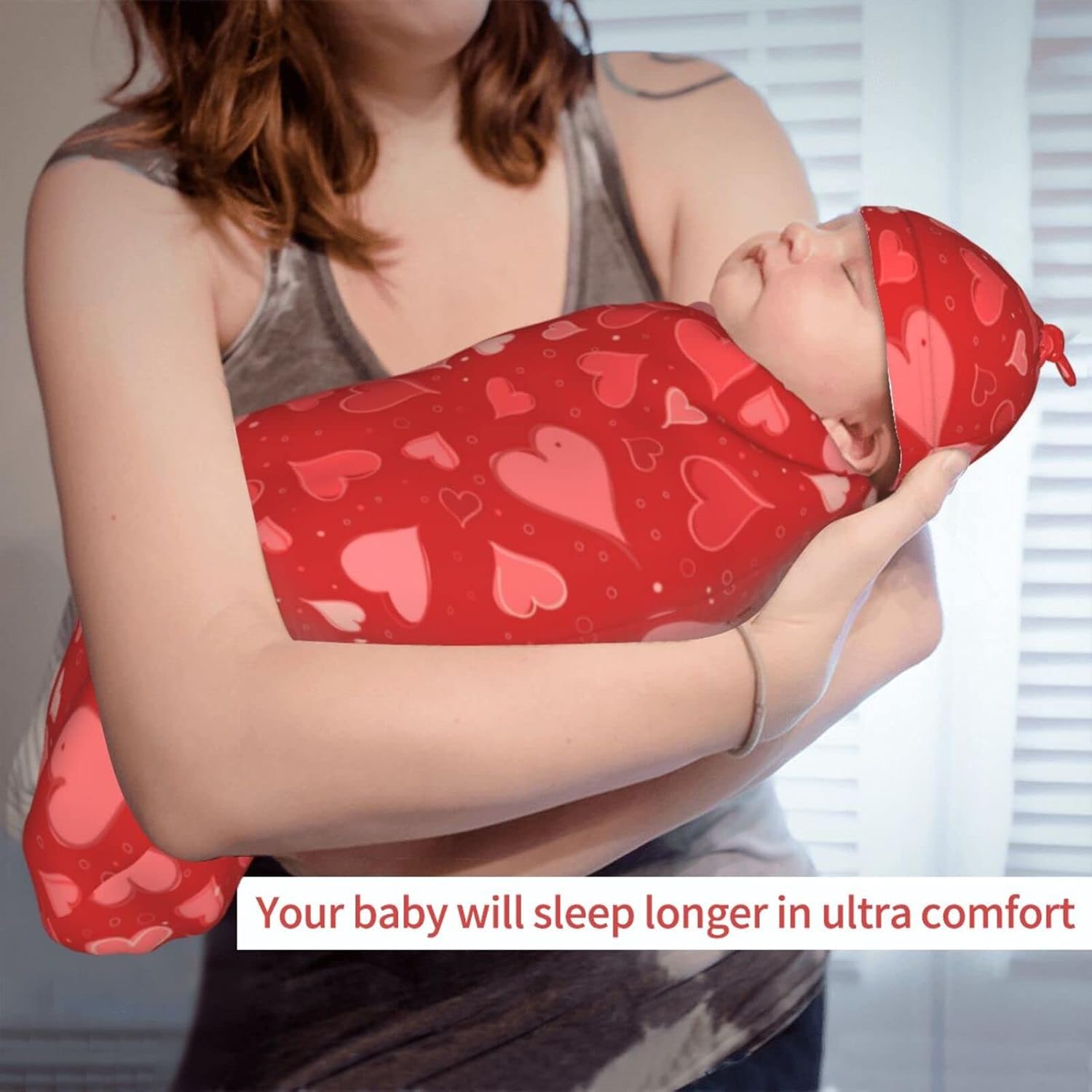 AuHomea 2Pcs Valentine Swaddle Blanket for Newborns and Toddlers