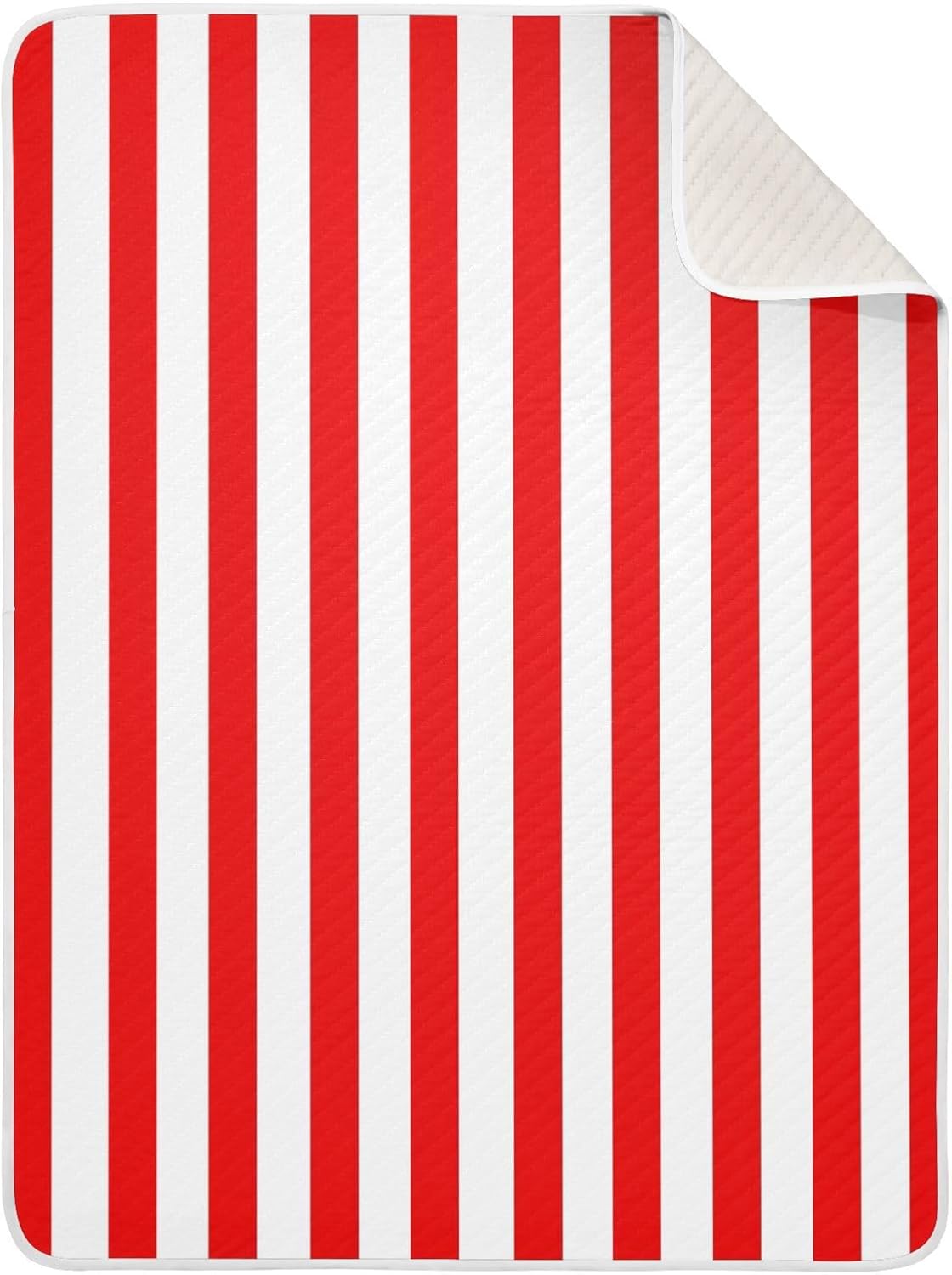FLildon Red White Stripes Cotton Baby Blanket 30x40