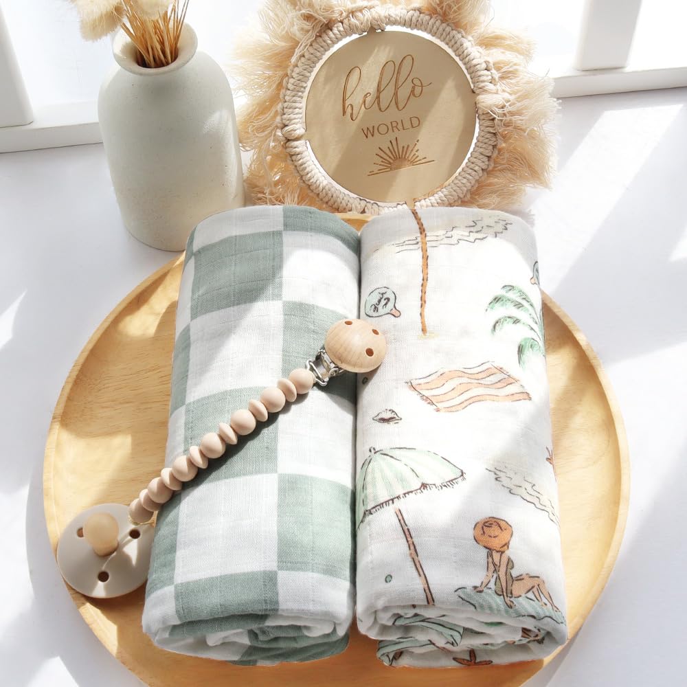 LifeTree Muslin Swaddle Blankets for Boys Girls