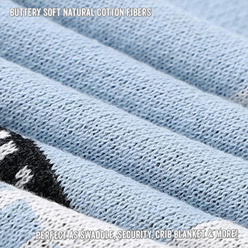 Baby Receiving Swaddle Blanket - 100 Fine Loomed Cotton Llama Pattern