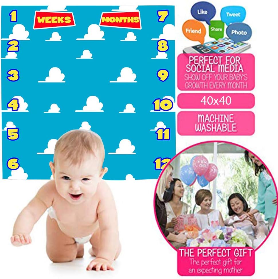 F-FUN SOUL 40x40in Baby Growth Tracker Blanket
