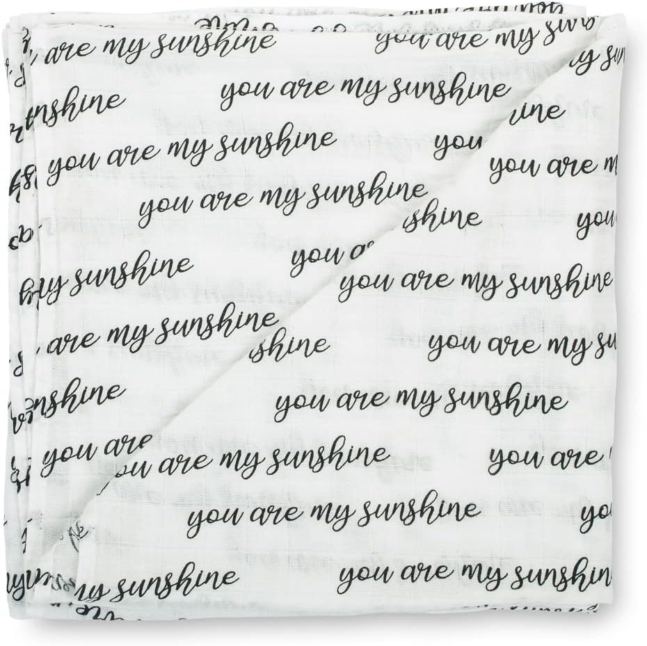 LollyBanks Baby Swaddle Blanket - You are My Sunshine Print