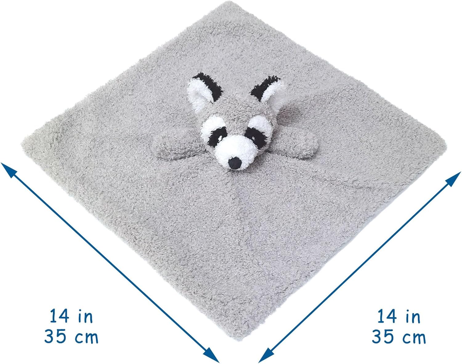 Doindute Baby Gray Raccoon Security Blanket 14 Inches