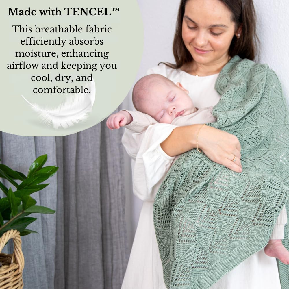 Little Dedi Hypoallergenic Blanket - 30x40 Inches Green Thermal-Regulating