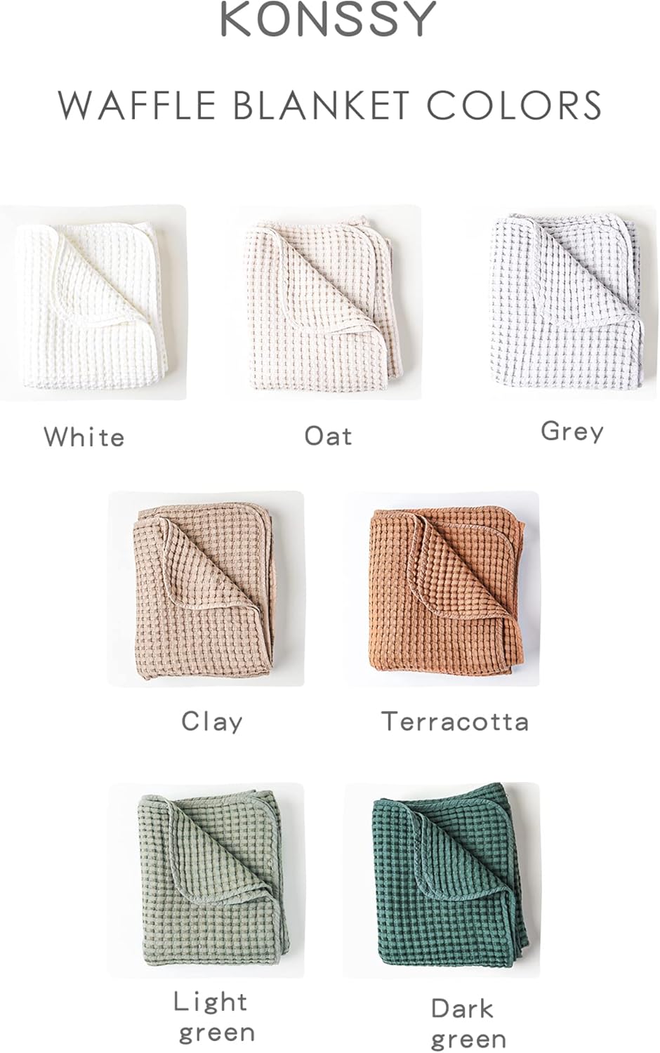 Konssy Waffle Baby Blanket - Soft Cozy Weightless Swaddle for Newborns