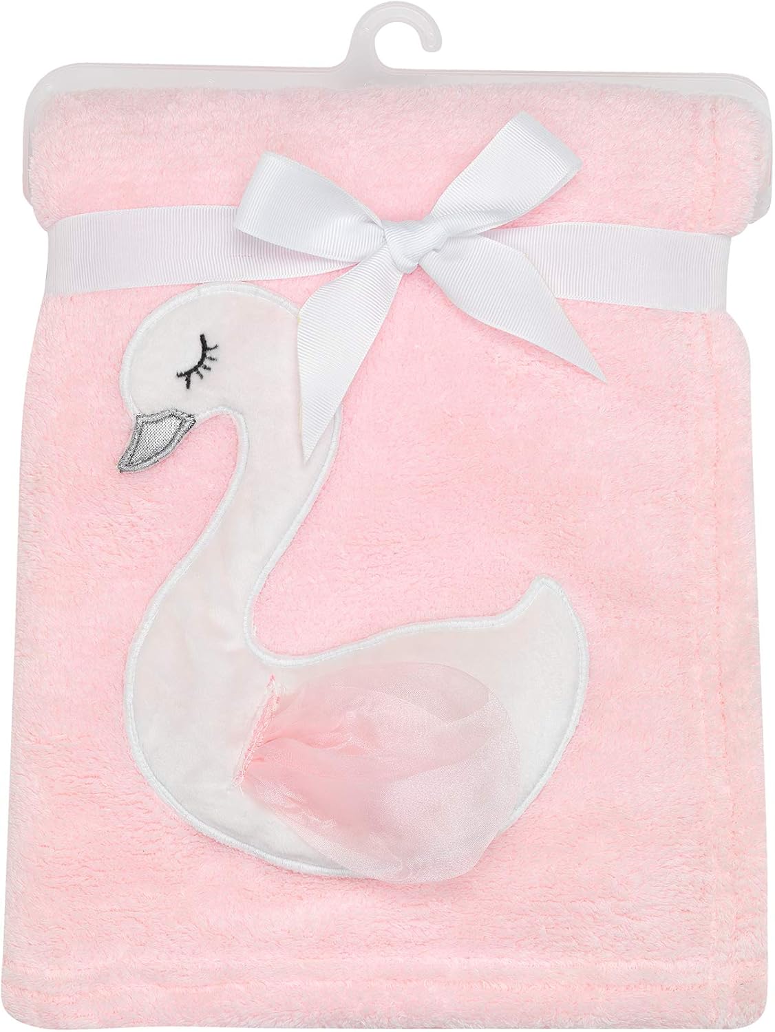 Blossom Pink White Swan Coral Fleece Baby Blanket 1