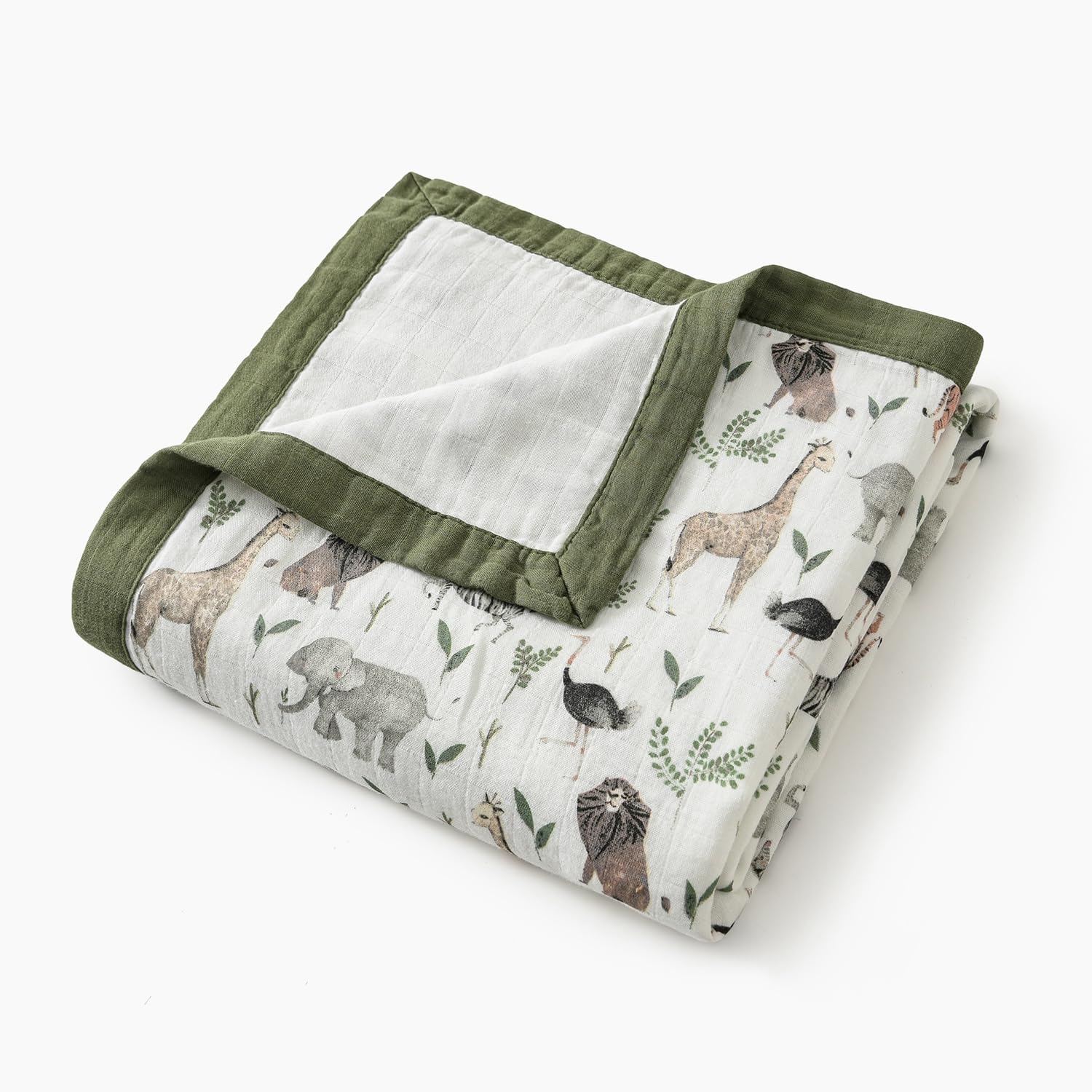 Little Jump Muslin Blanket - 47 x 47 Jungle Print Twin Blanket