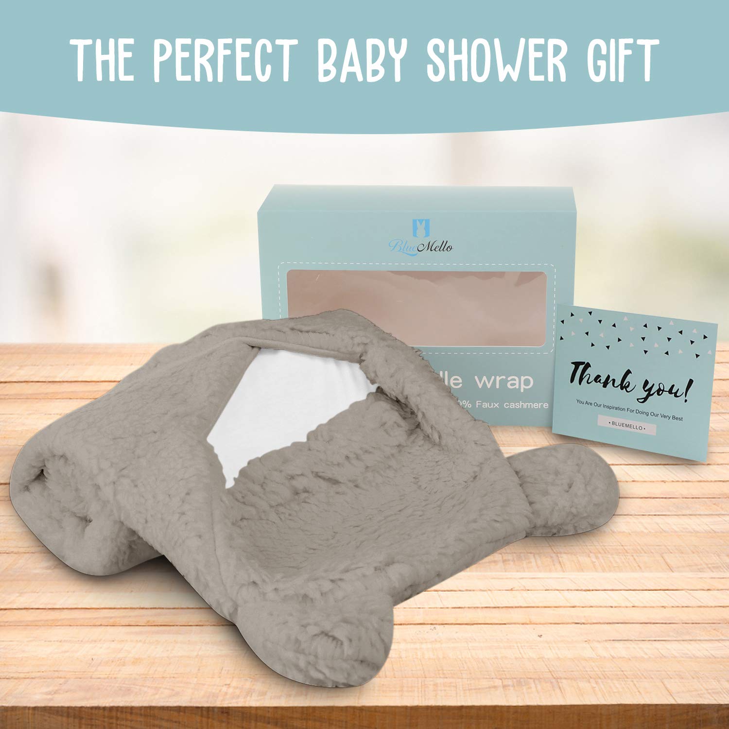 BlueMello Ultra-Soft Swaddle Blanket for Newborns 0-6 Months