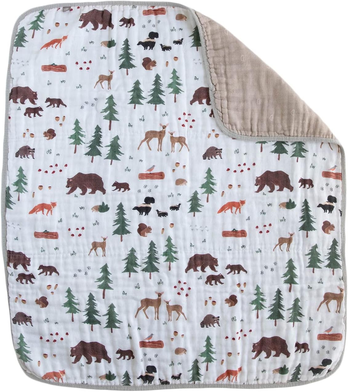 RED ROVR Organic Muslin Baby Blanket - Bear Buddies 30x40
